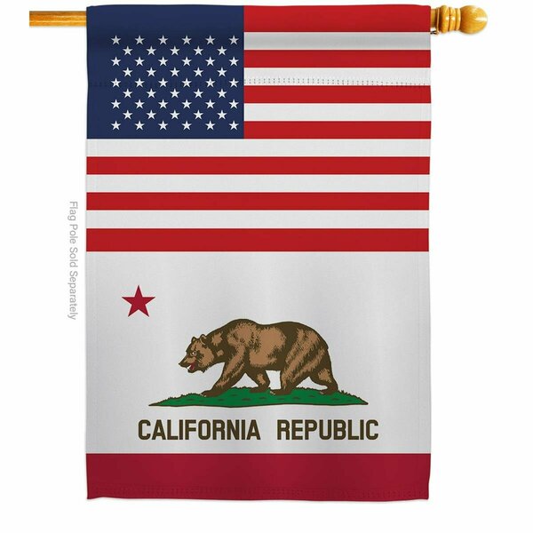Guarderia 28 x 40 in. USA California American State Vertical House Flag with Double-Sided Banner Garden GU3904757